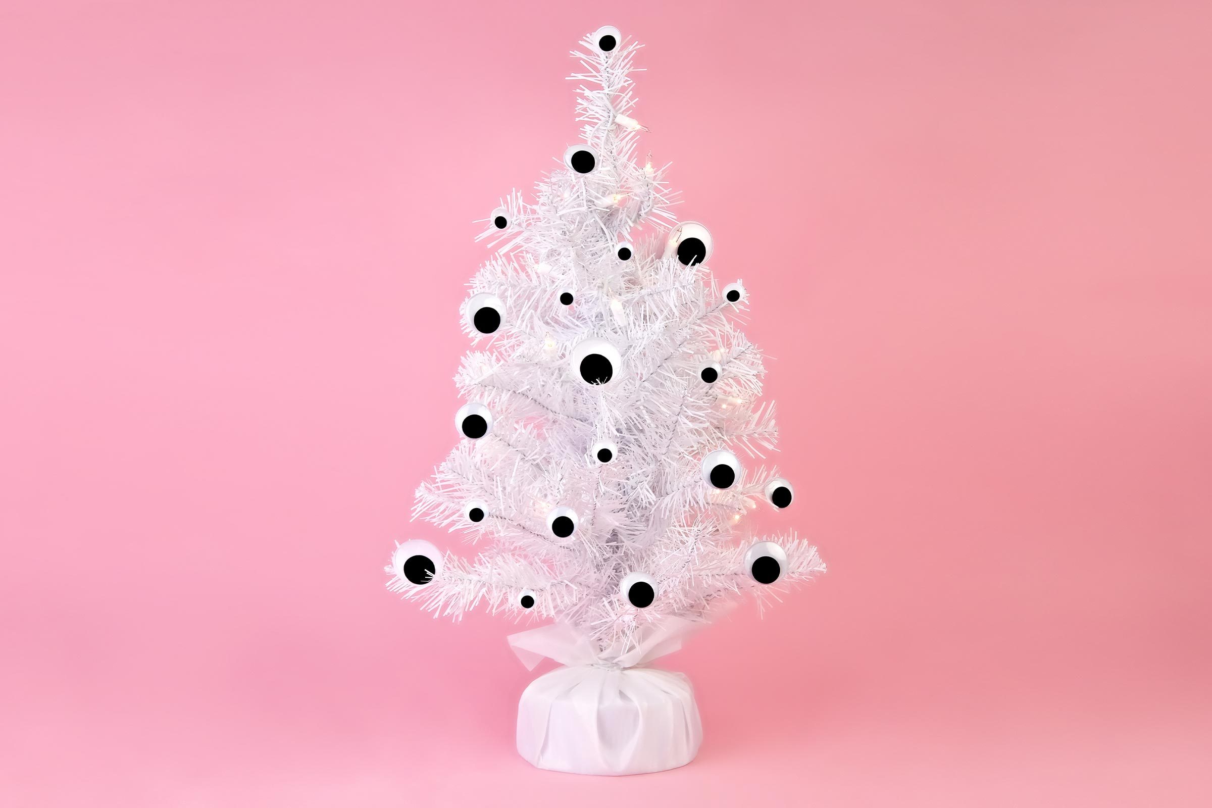 Christmas tree with googly eyes