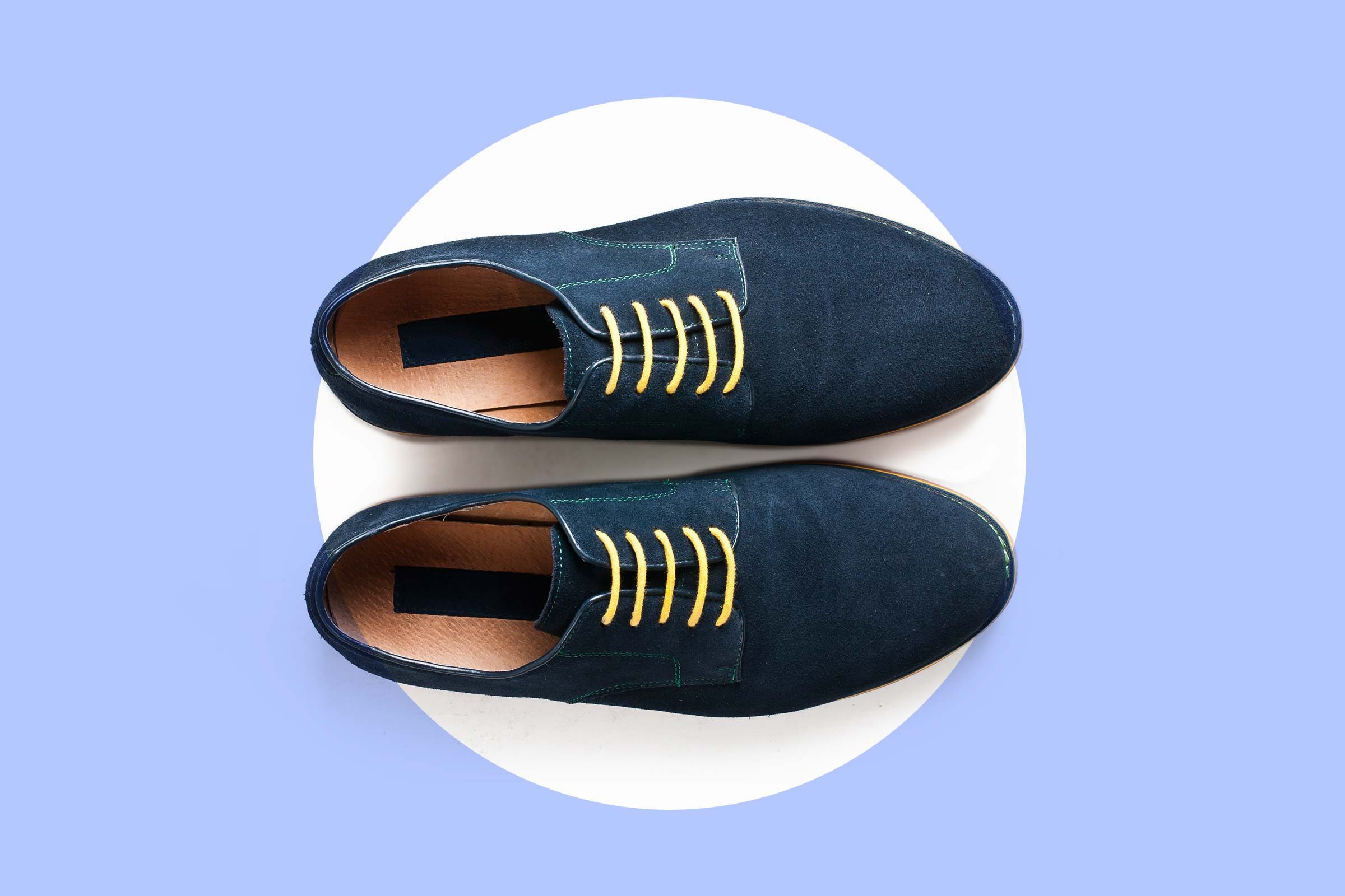 how to clean blue leather shoes
