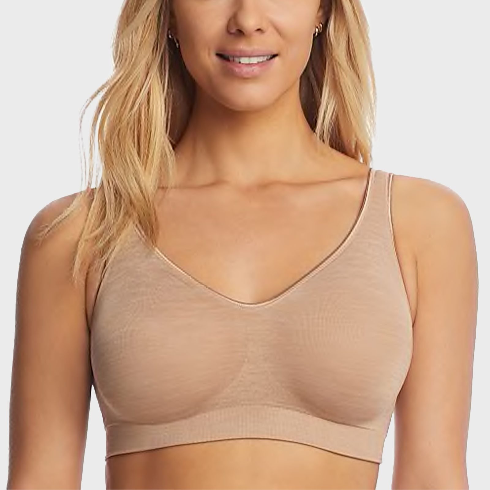 SHEFIT Real Support Seamless Bra Peach Small New
