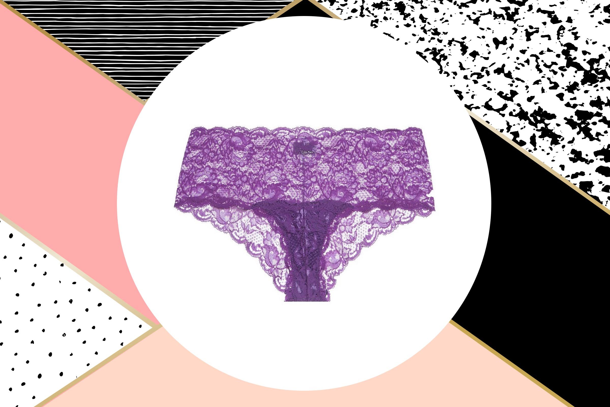 Hygiene Series • Low Rise Cotton V Lace Waist Brief Panty – Peach Fleur