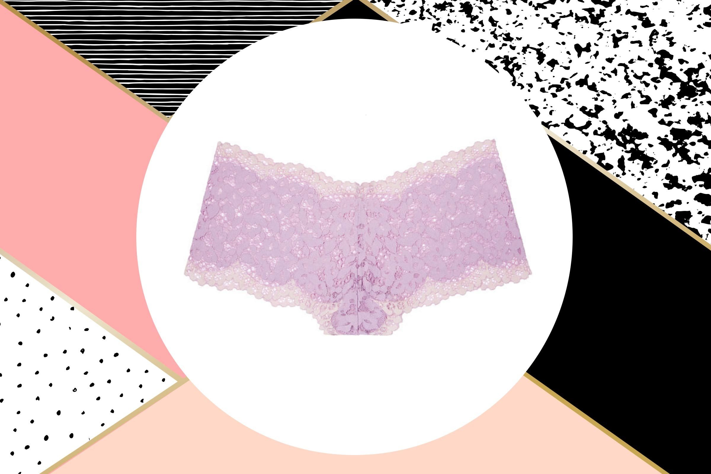 Woman Underwear, Scallop lace Panty set, 5 Pack PurplePeanuts