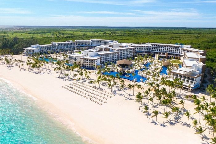 ocean and beach with the Hyatt Ziva Cap Cana, Aerial view