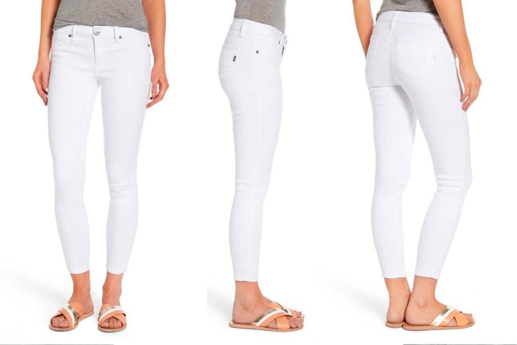 white jeans fringe bottom
