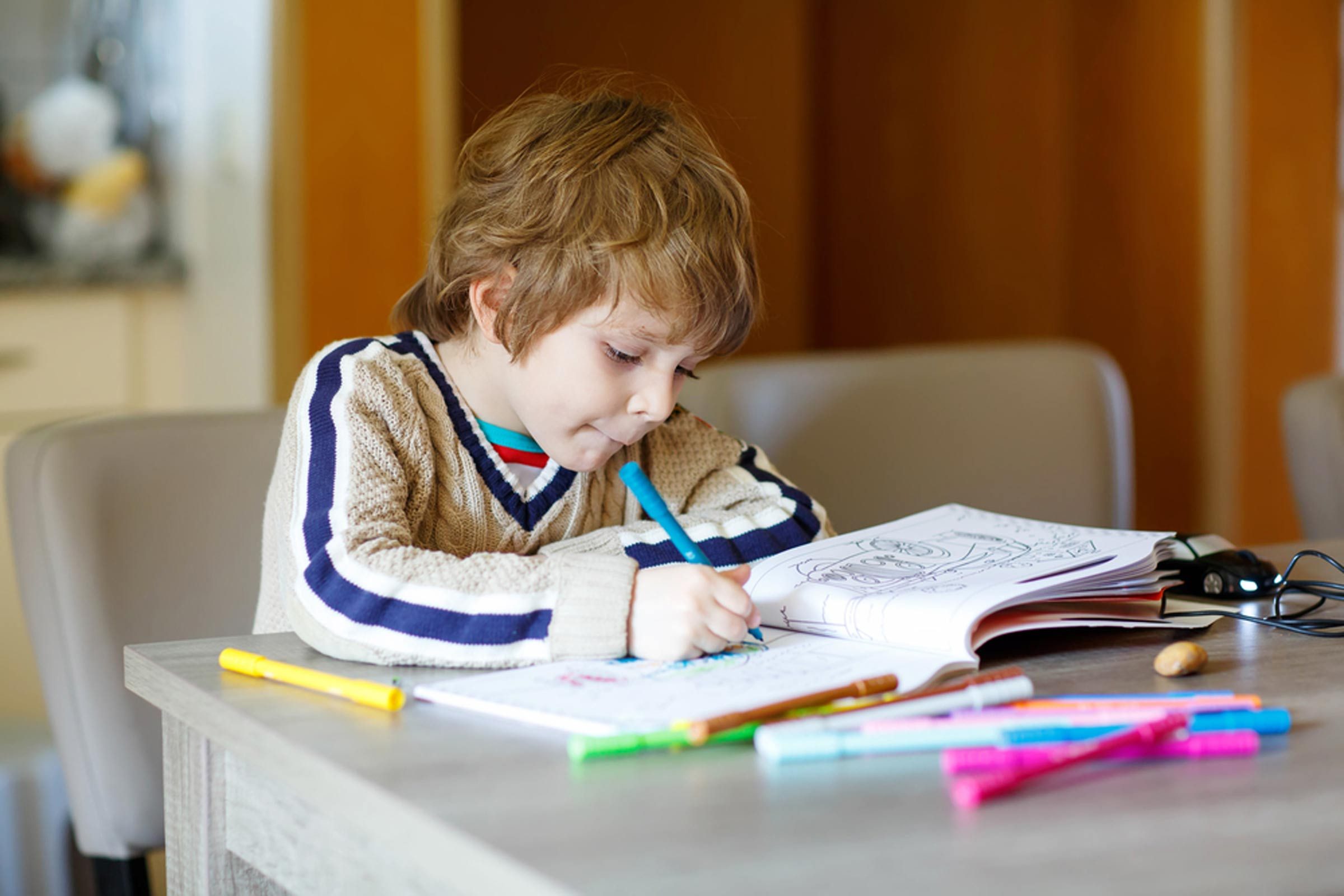 child with homework
