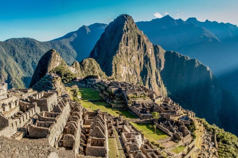 Machu Picchu panoramic view at dawn, Peru