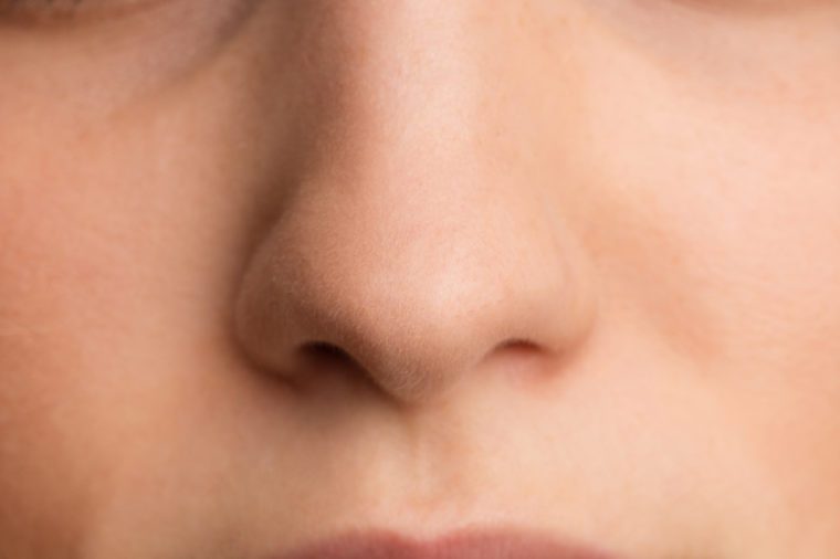 teenager's nose close up