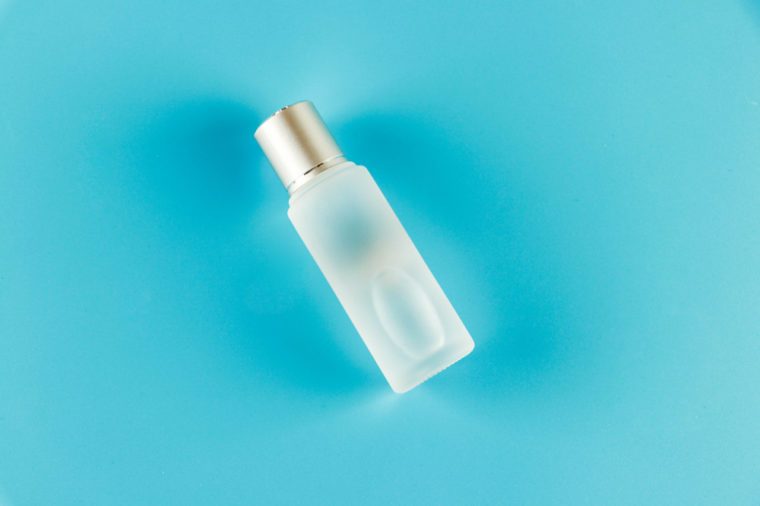 Skin toner on blue background