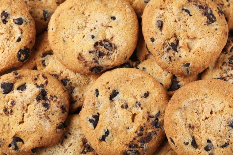 Chocolate chip cookies background