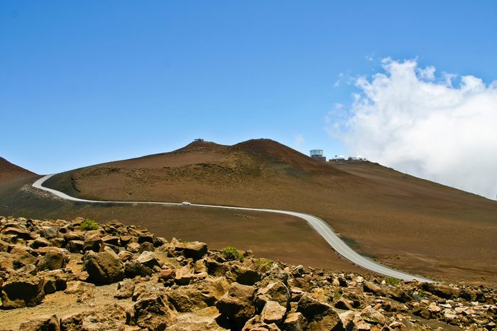 winding road to summit visitor center and observatory in halaekala national park maui hawaii