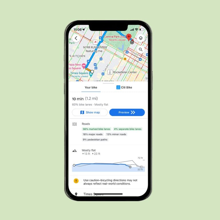 google maps bike routes iphone