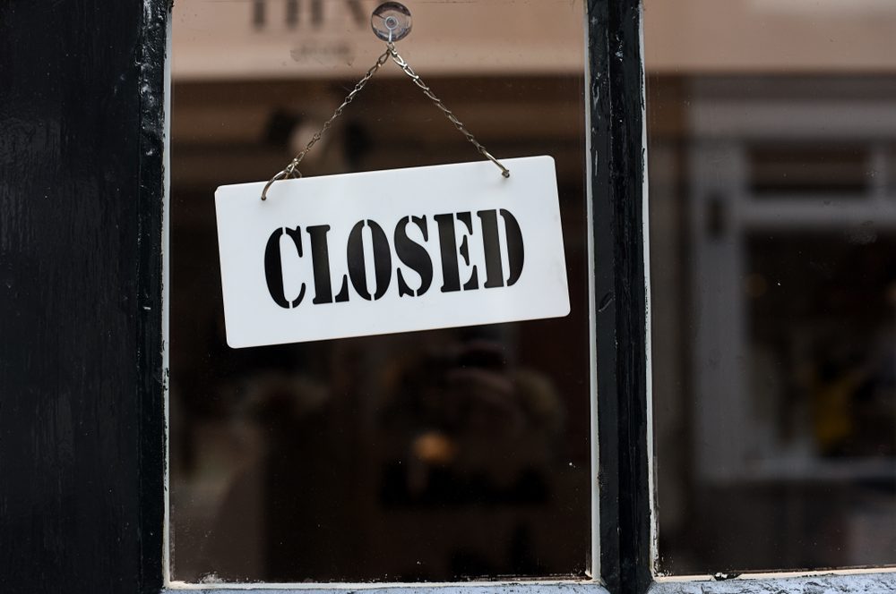 sign of a closed shop