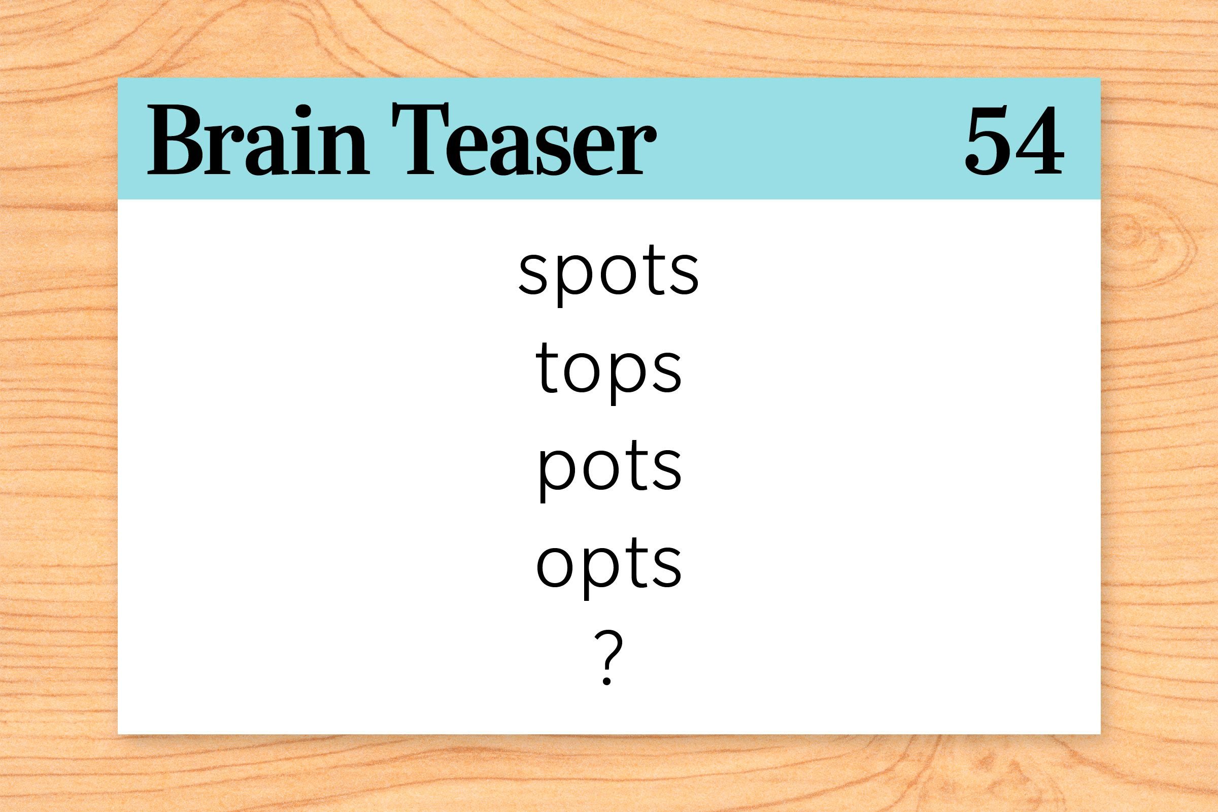word brain teasers for kids