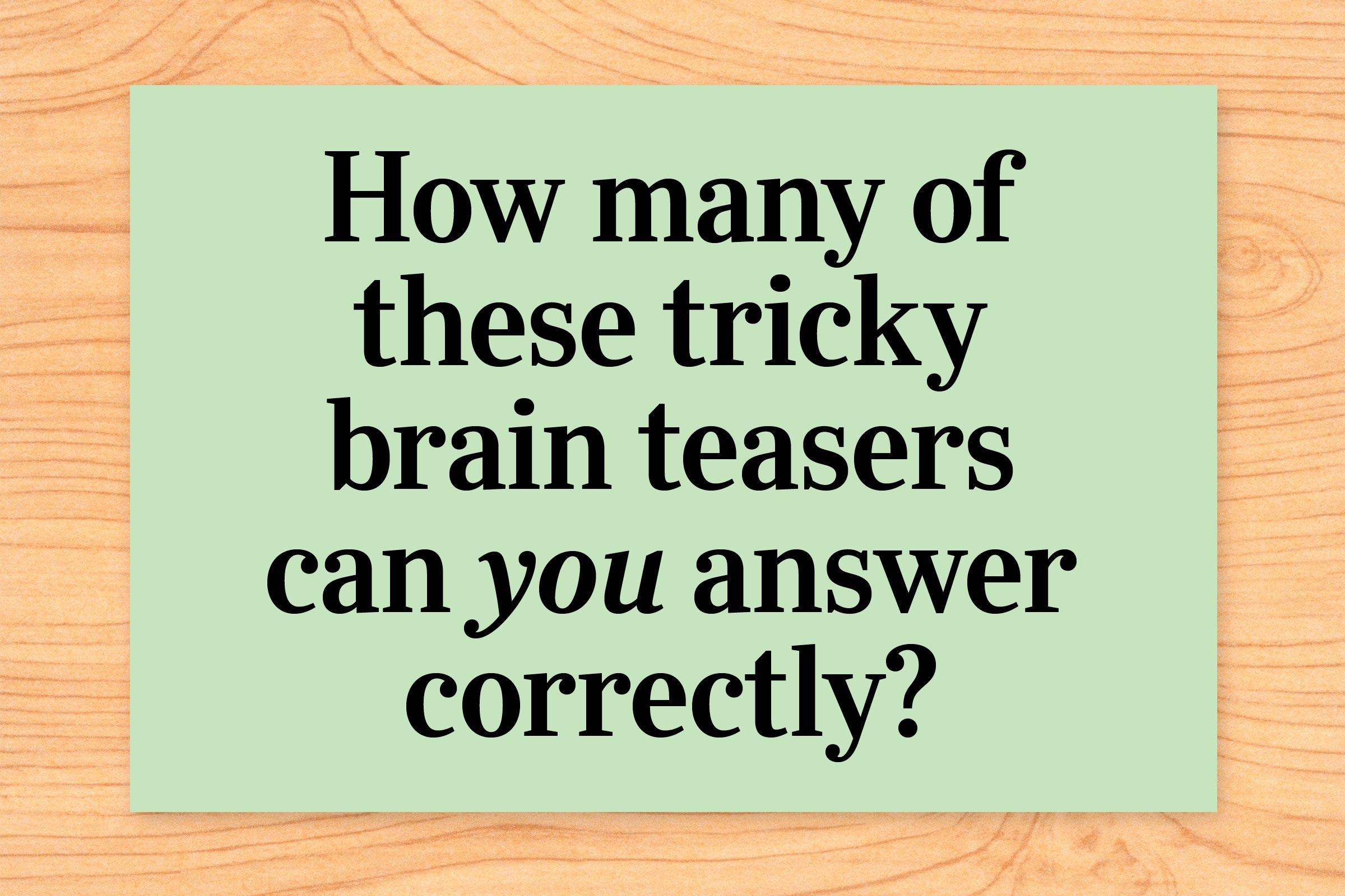brain teaser problem solving