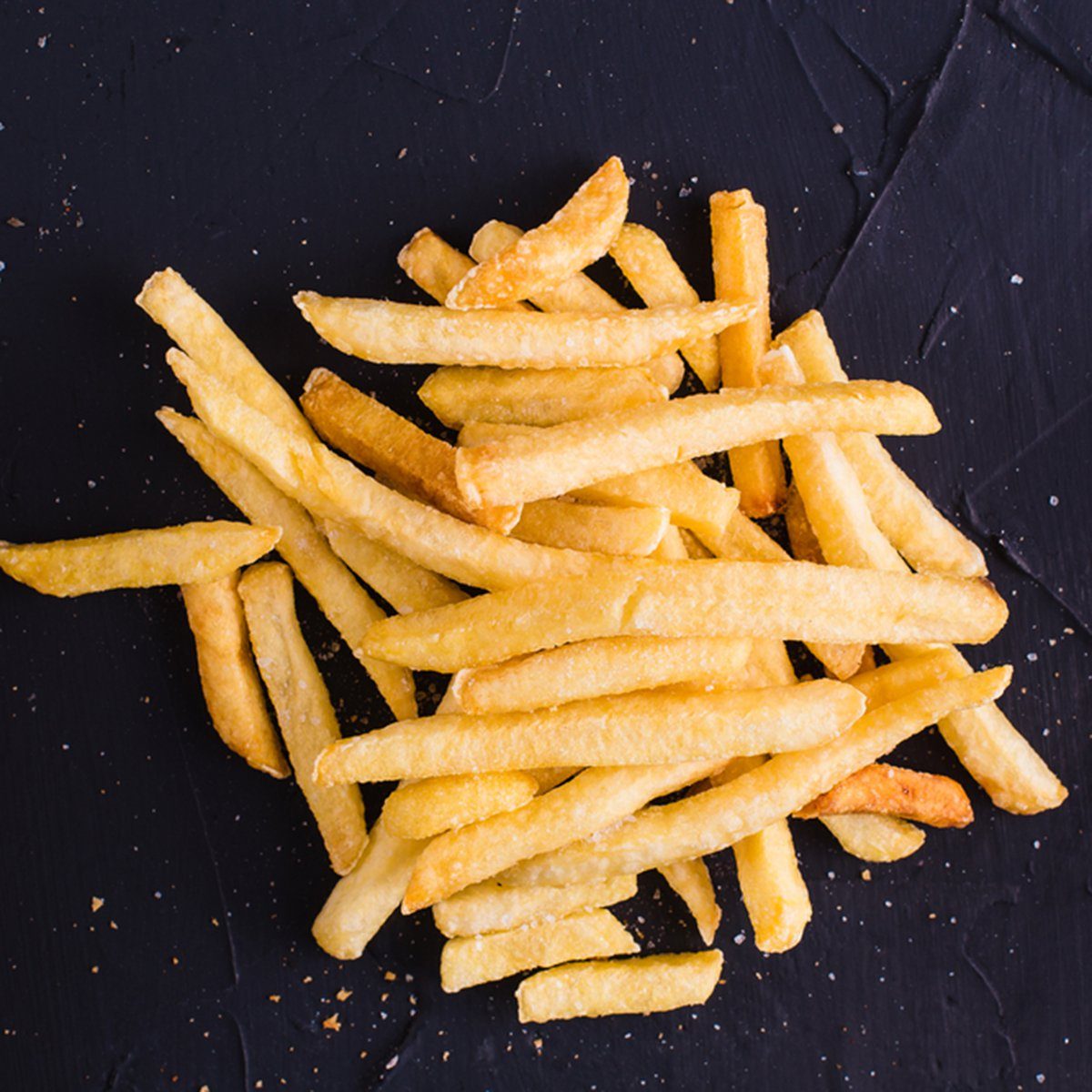 French fries on a dark background