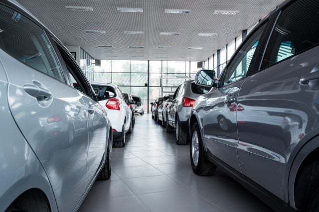 New cars at dealer showroom