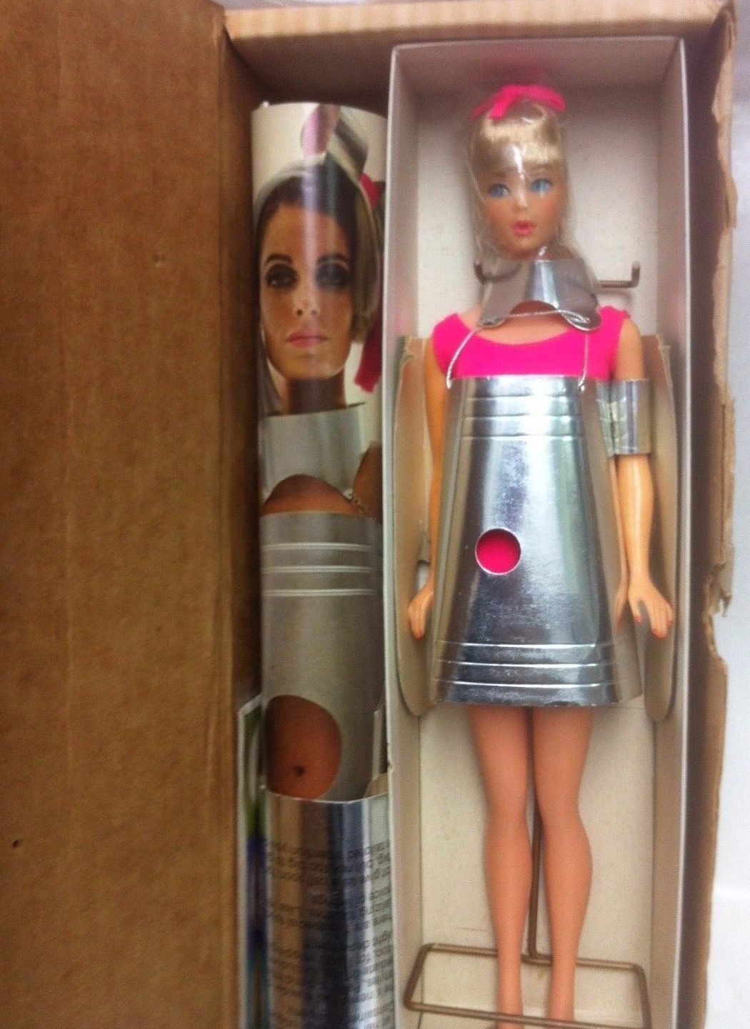 Vintage Mattel Barbie Skipper Midge Thermos, Glass Container, Yellow Lid 
