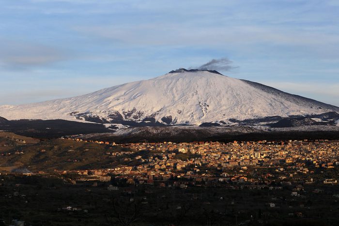 Mount Etna emits ash, Sicily, Italy - 27 Jan 2019