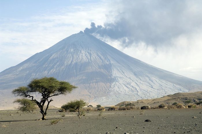 VARIOUS Eruption of Ol Doinyo Lengai volcano in 2007, northern Tanzania, Africa