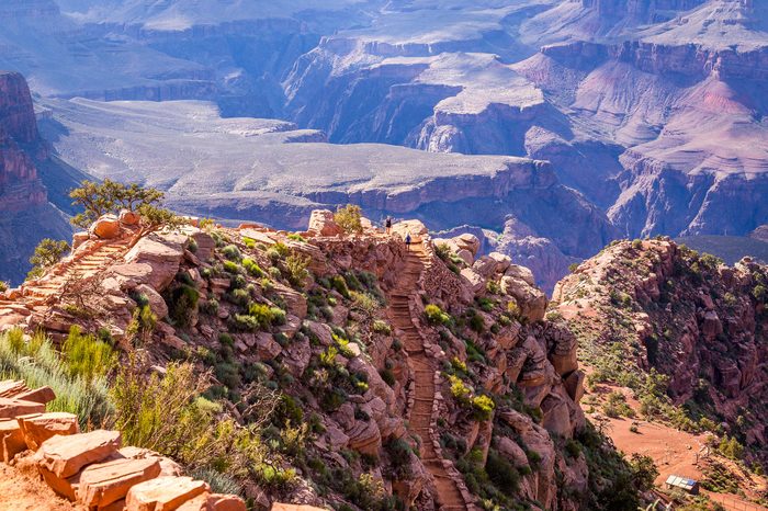 Footpath at the top of the canyon. Bright Angel Trail, Grand Canyon, South Rim