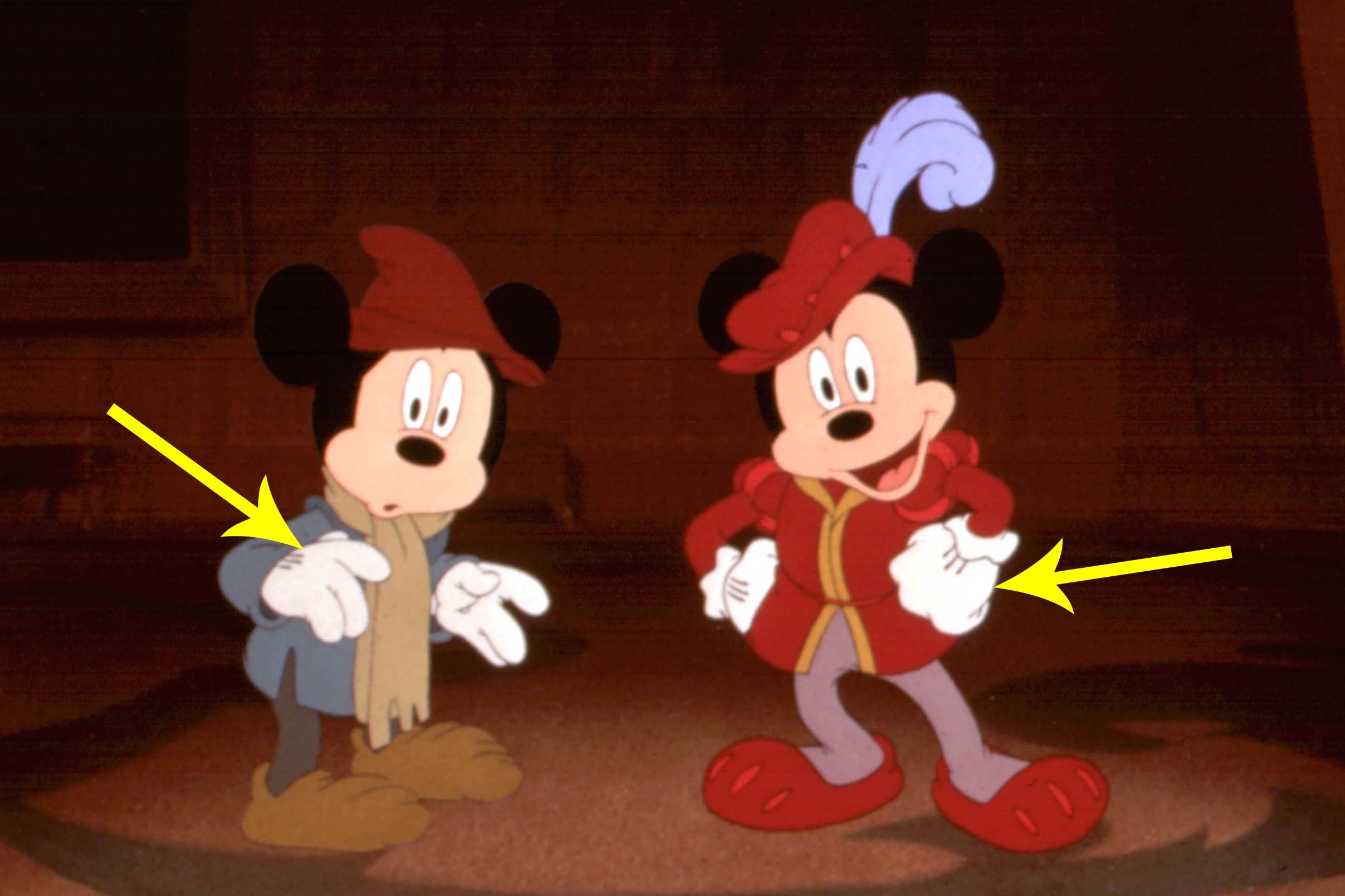 why does mickey wear gloves