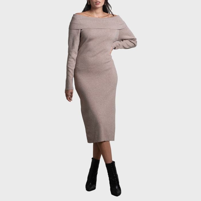 Come Around Off Shoulder Sweater Dress