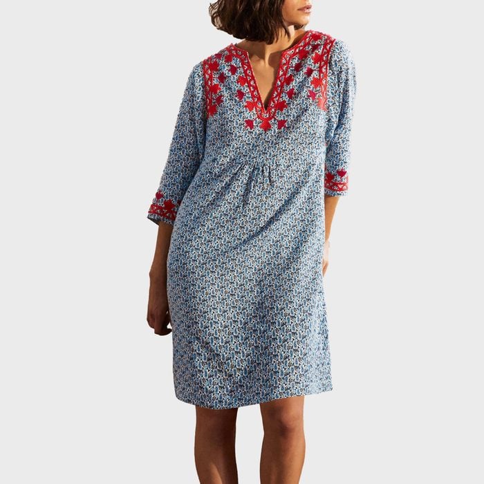 Embroidered Linen Dress