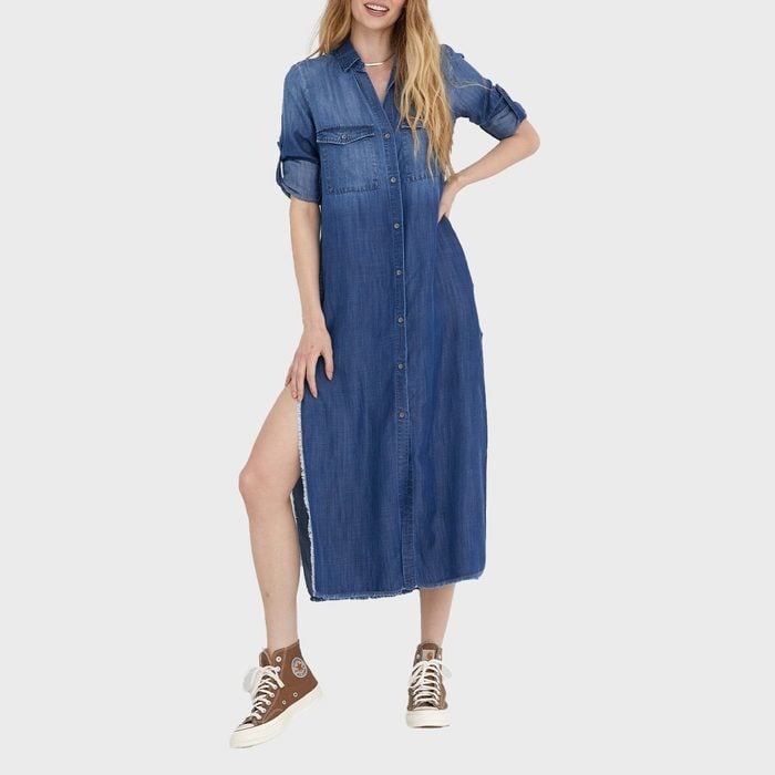 Maxi denim Shirt Dress