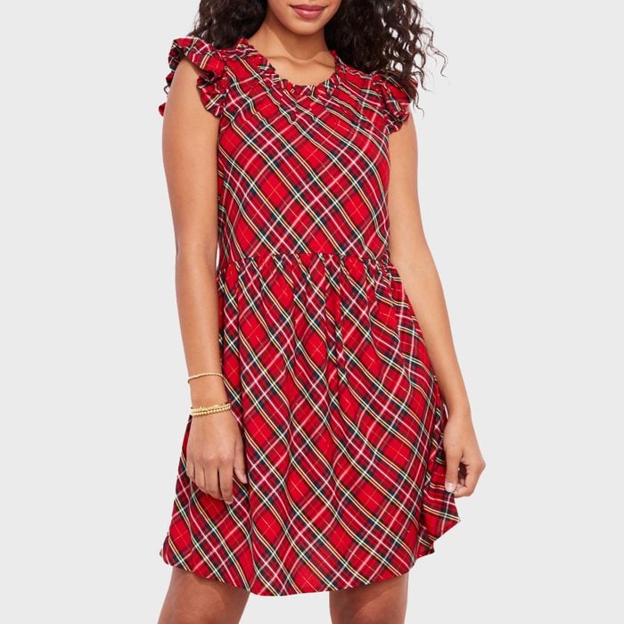 Tartan Ruffle Tiered Dress