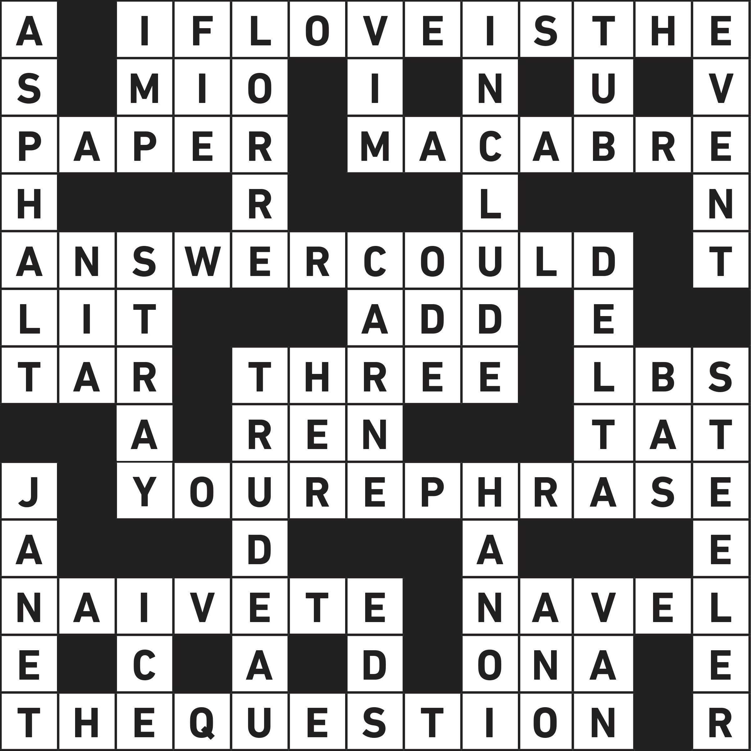 Printable Crossword Puzzles (with Answers) Reader #39 s Digest