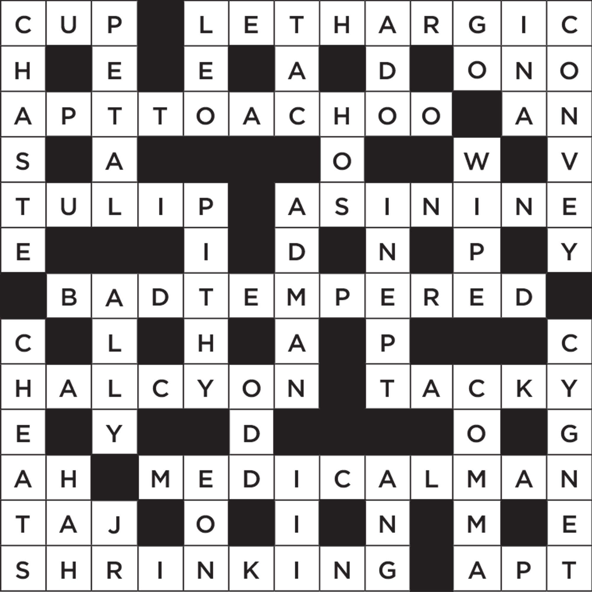 Printable Crossword Puzzles (with Answers) Reader #39 s Digest