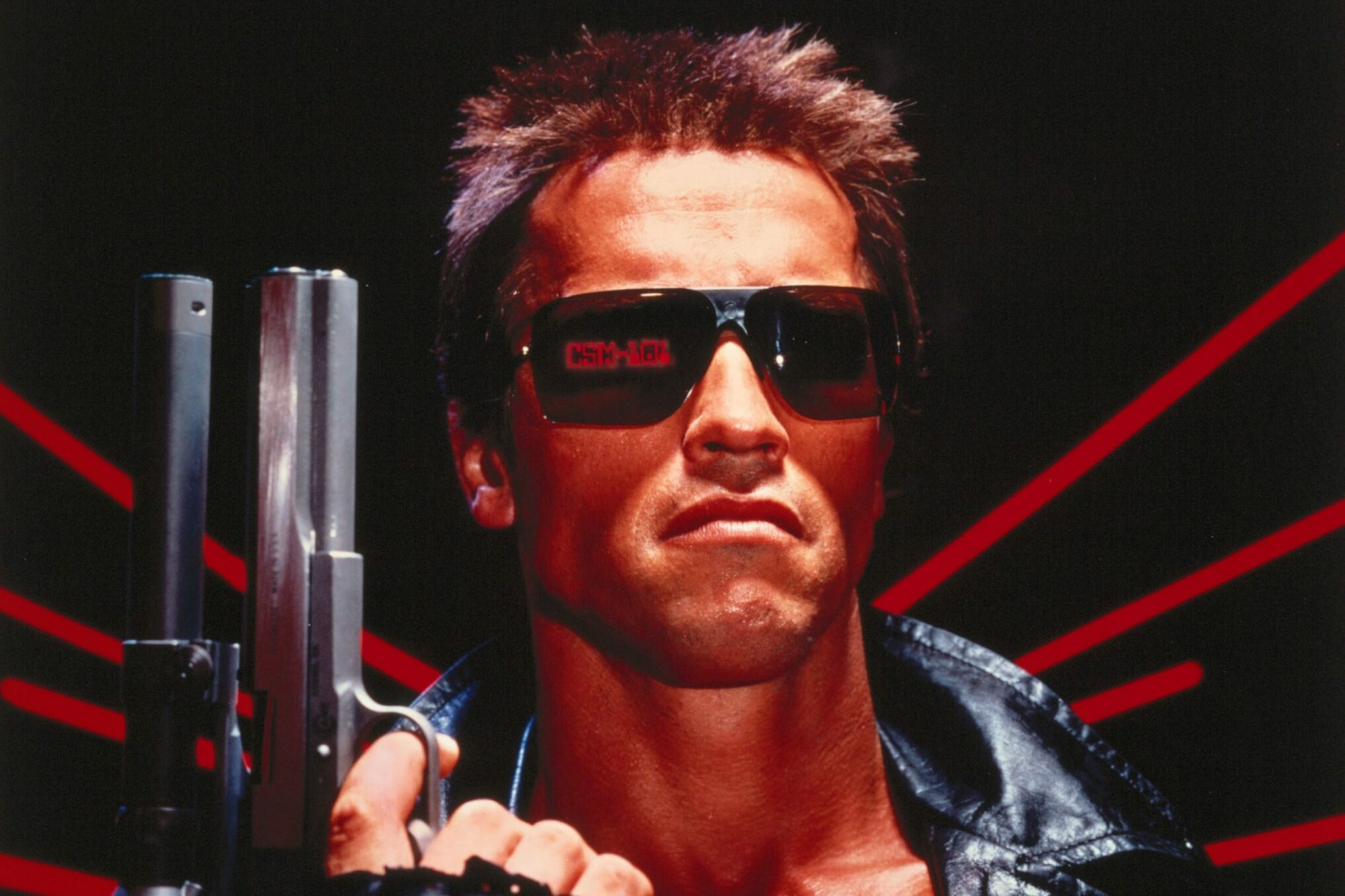 Editorial use only. No book cover usage. Mandatory Credit: Photo by Orion/Kobal/Shutterstock (5885649am) Arnold Schwarzenegger The Terminator - 1984 Director: James Cameron Orion USA Film Portrait Action/Adventure Terminator