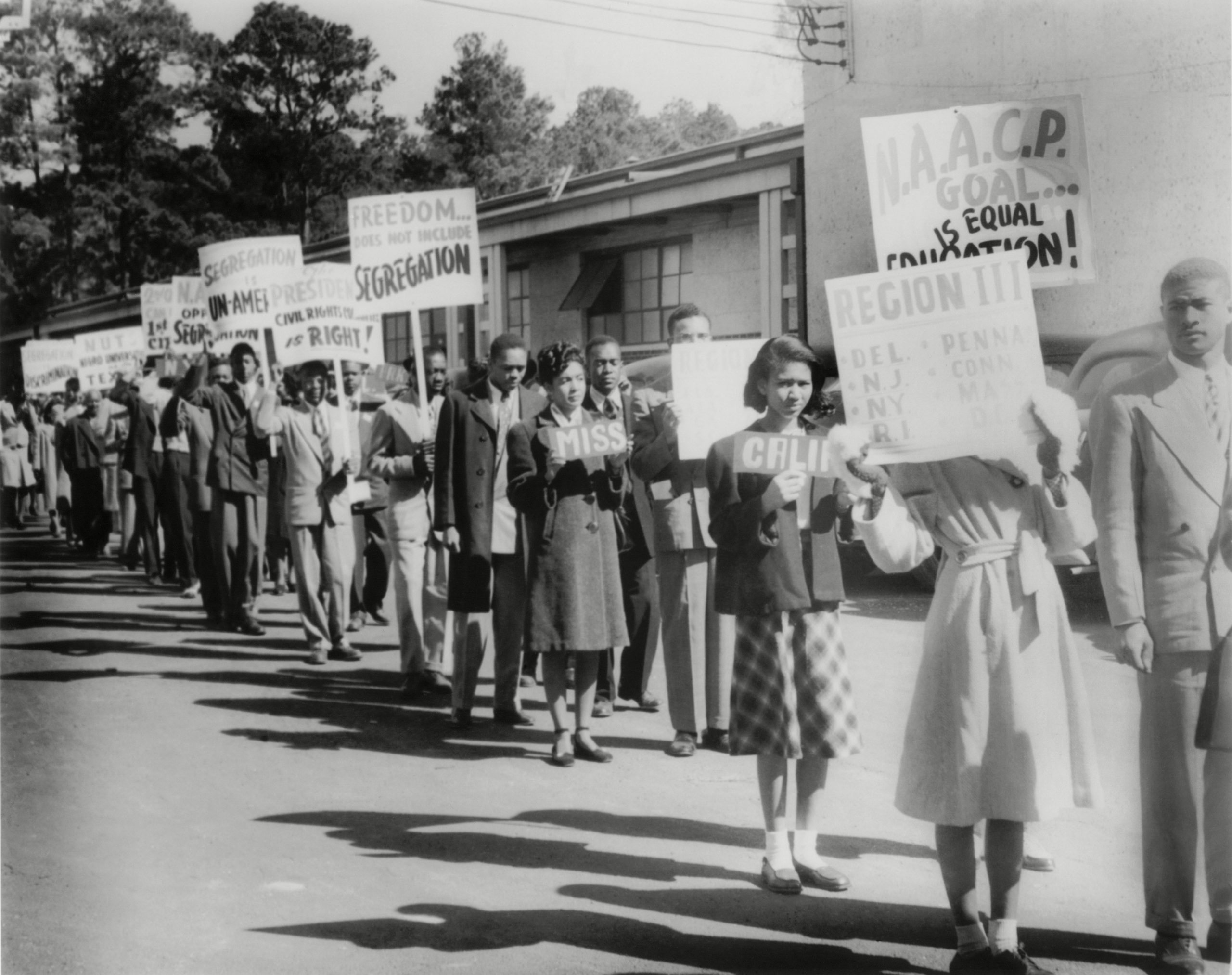 Mandatory Credit: Photo by Everett/Shutterstock (10288617a) The Civil Rights Movement began in the late 1940s with small demonstrations such as this one by NAACP youth members protesting Texas segregation laws. Historical Collection