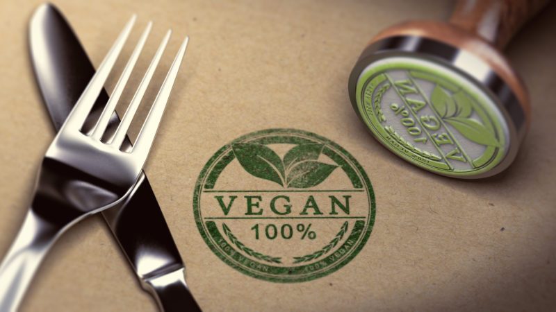 vegan stamp 100% fork knife