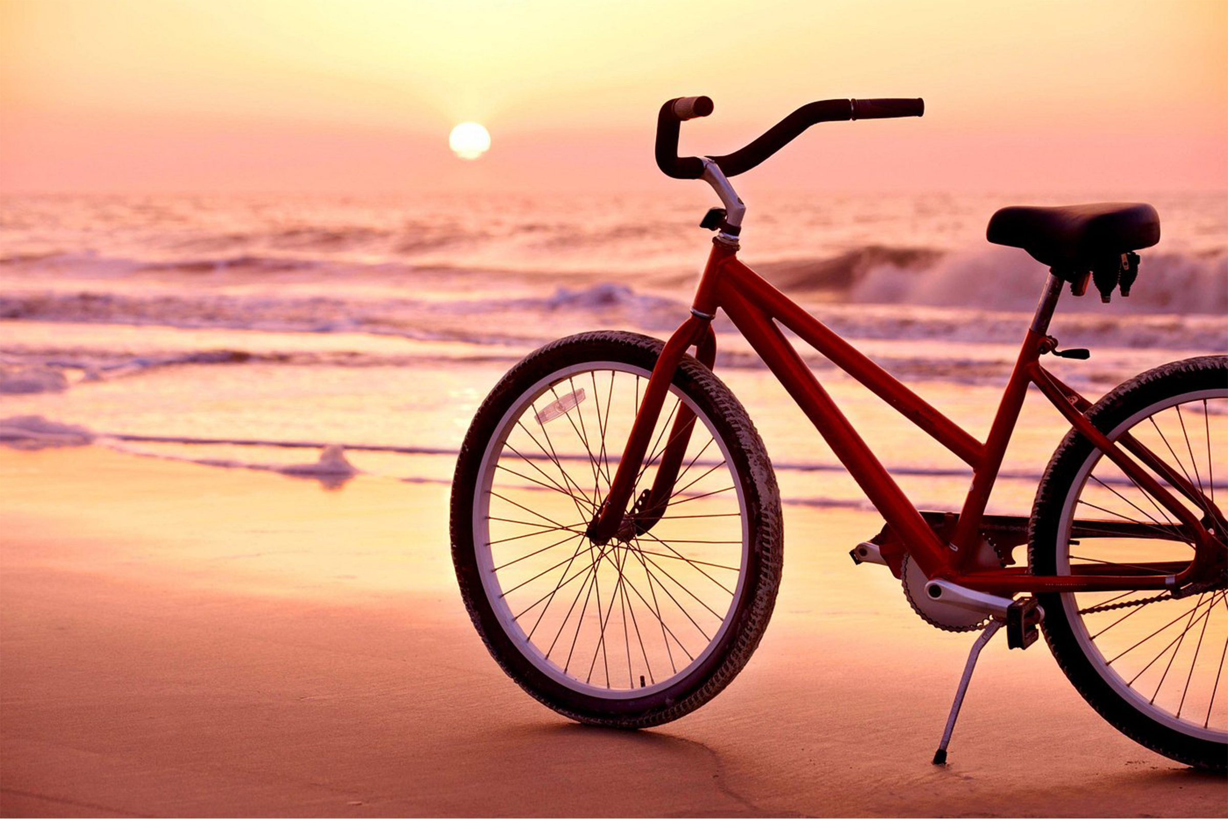 view of bike on a beach in Hilton Head, South Carolina