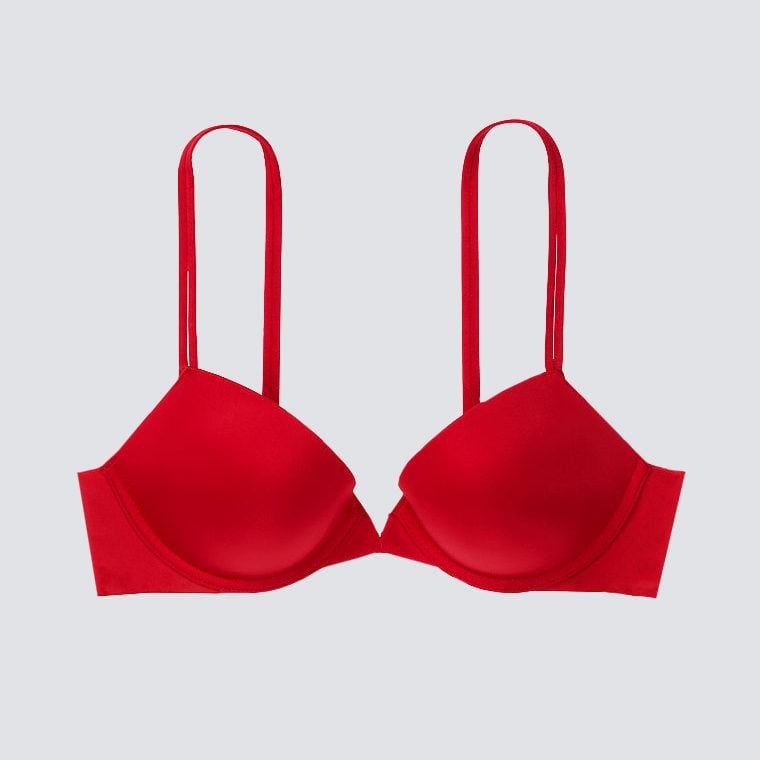 Turns out, a red bra is invisible under white t-shirts!