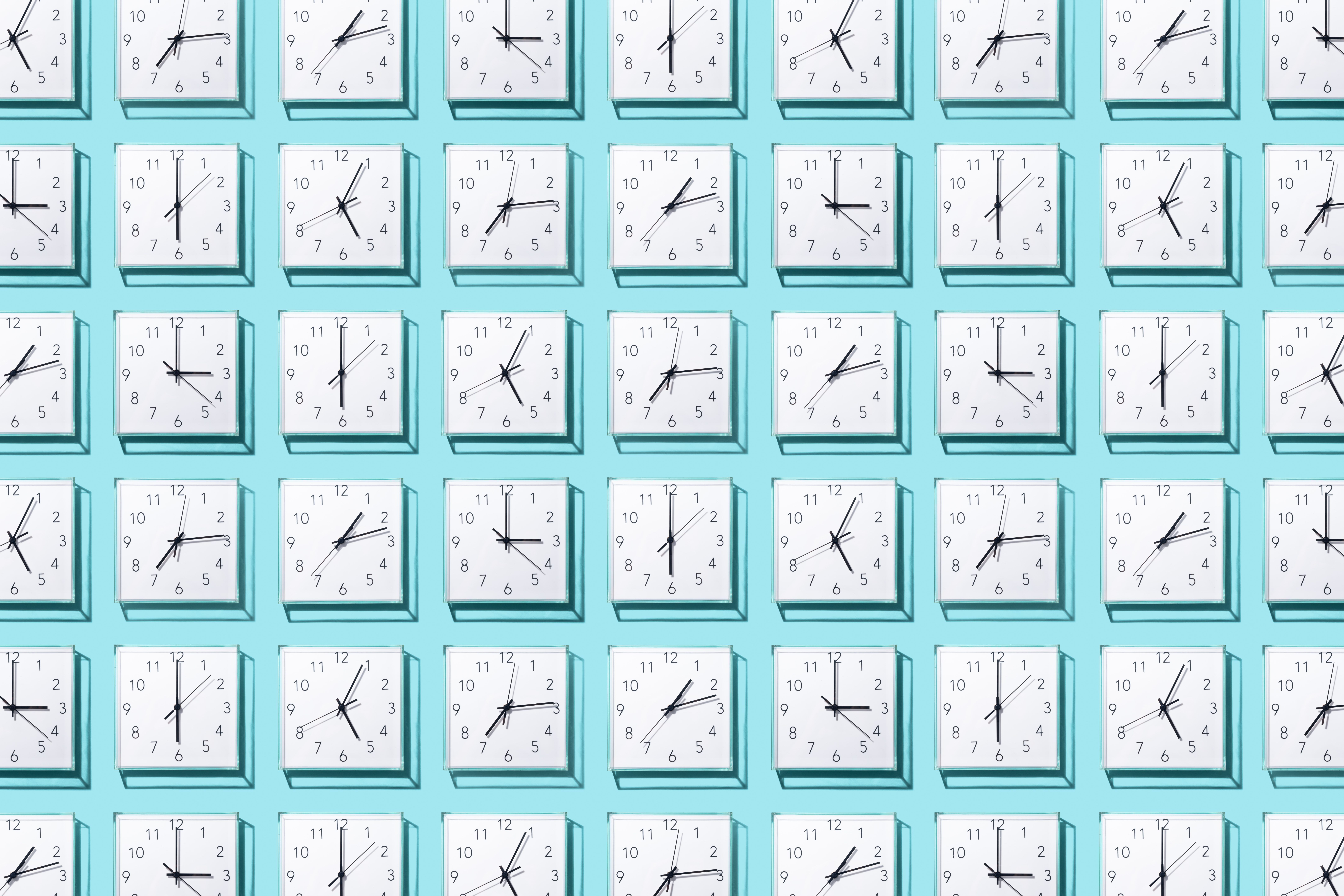 Neatly Arranged Clocks