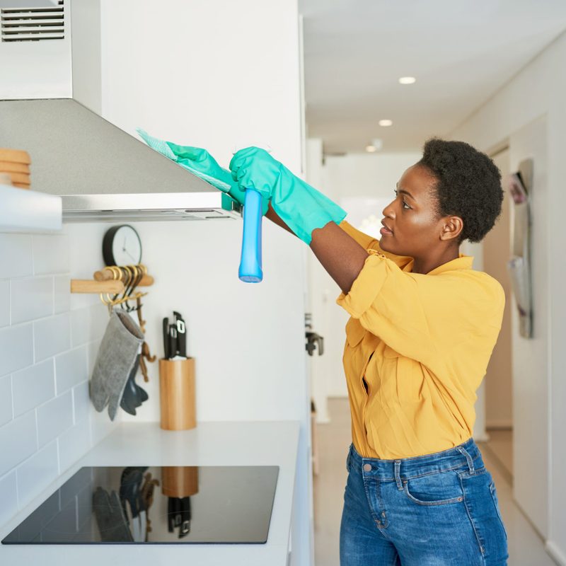 woman cleaning