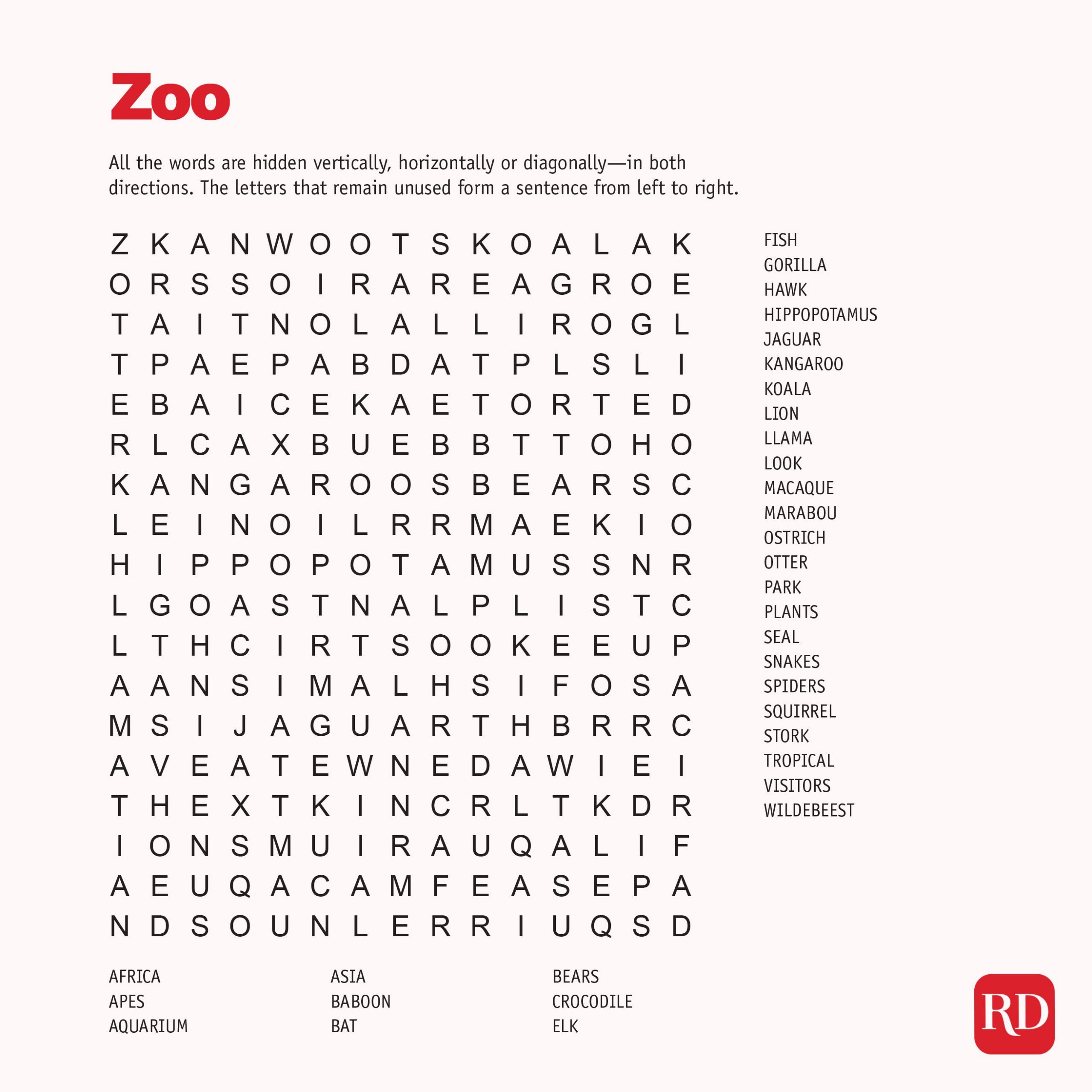 26 Free Printable Word Search Puzzles