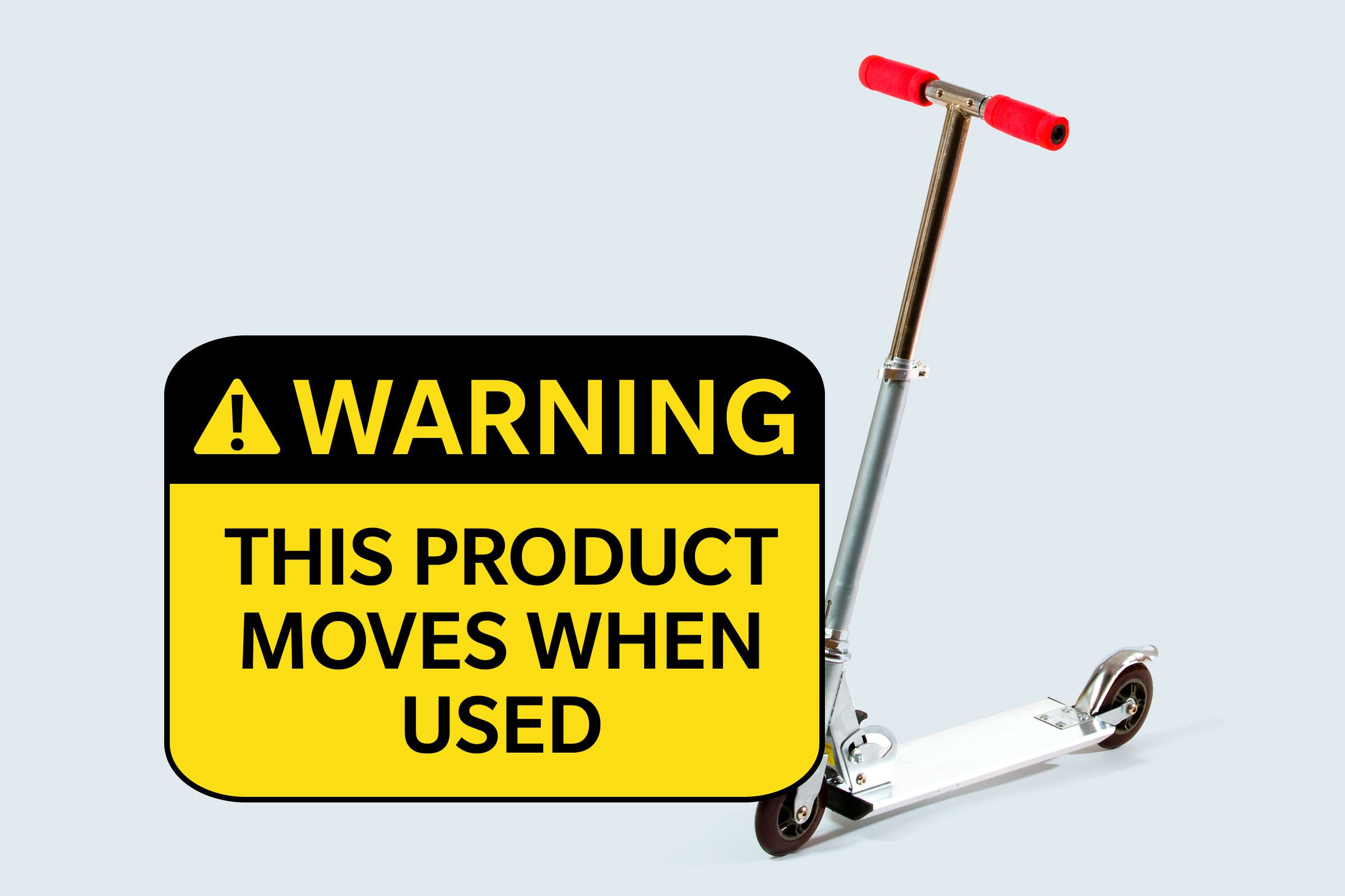 Warning on a product