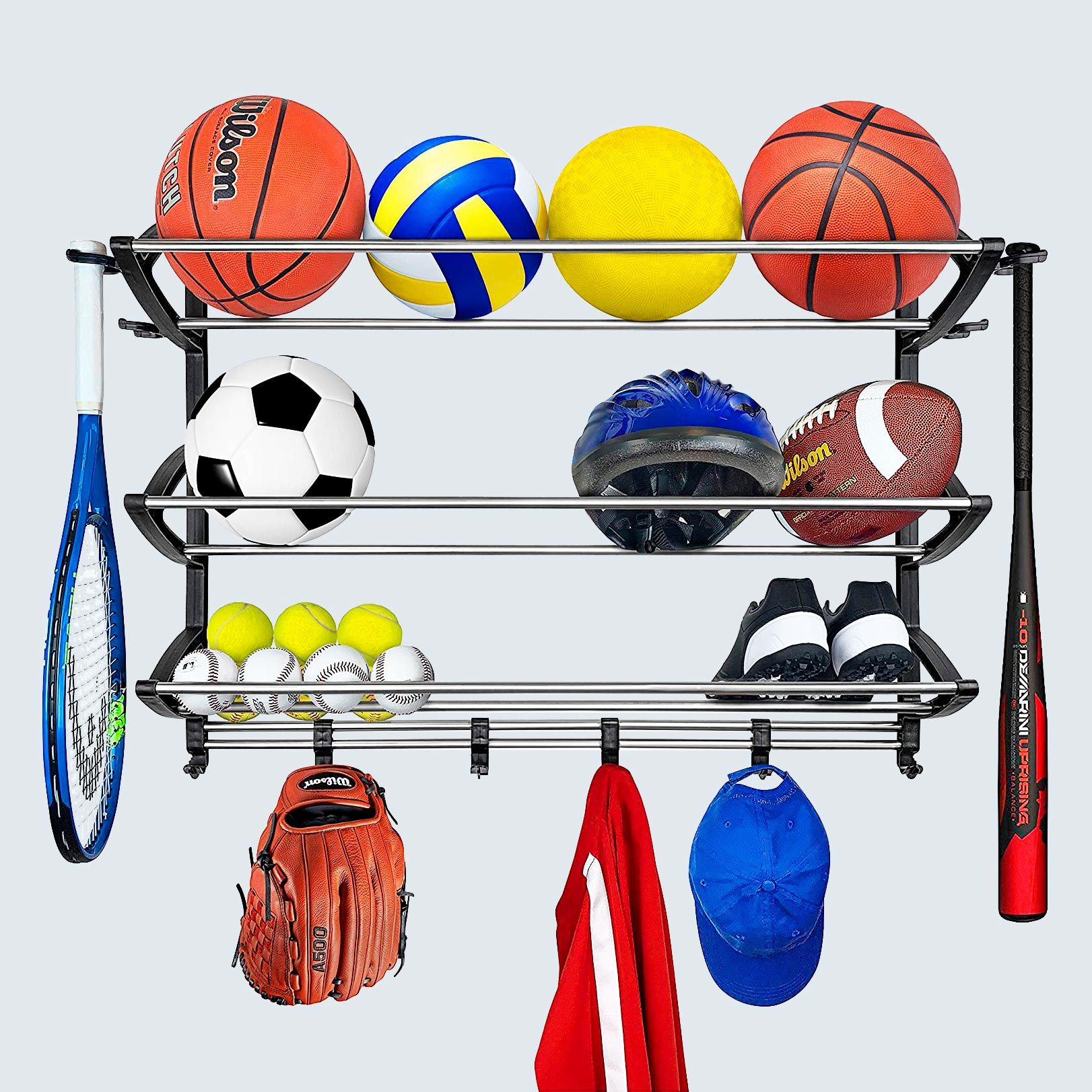Lynk Sports Rack with Adjustable Hooks