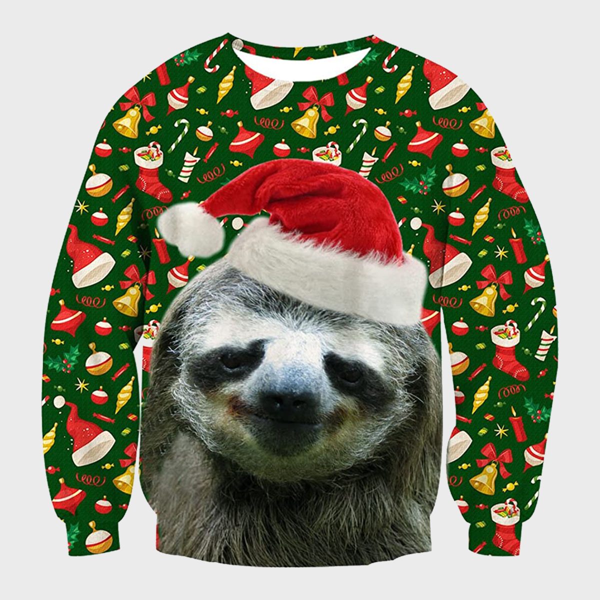 Raisevern Unisex Christmas Sloth Sweatshirt