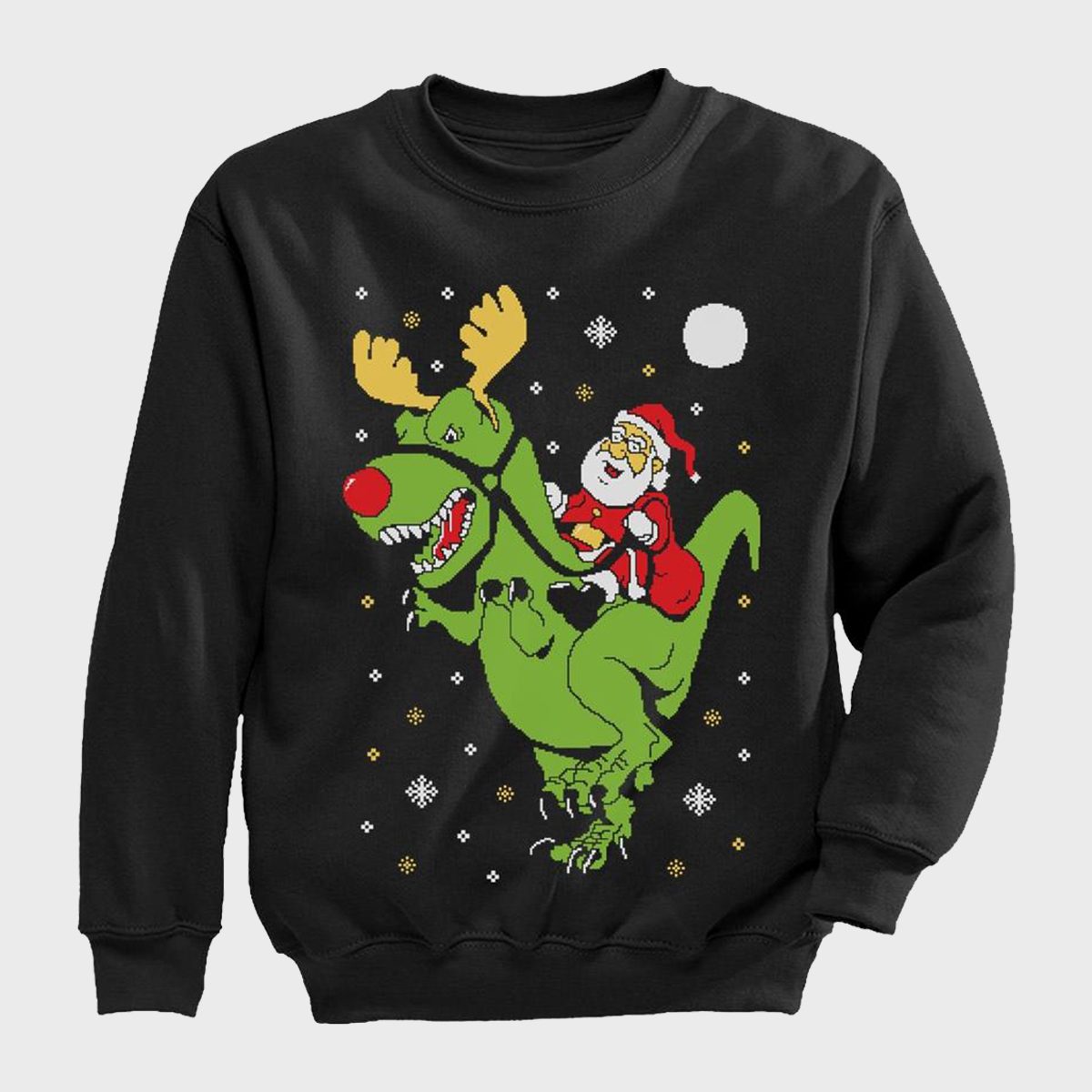 T Rex Santa Ride Kids Ugly Christmas Sweater