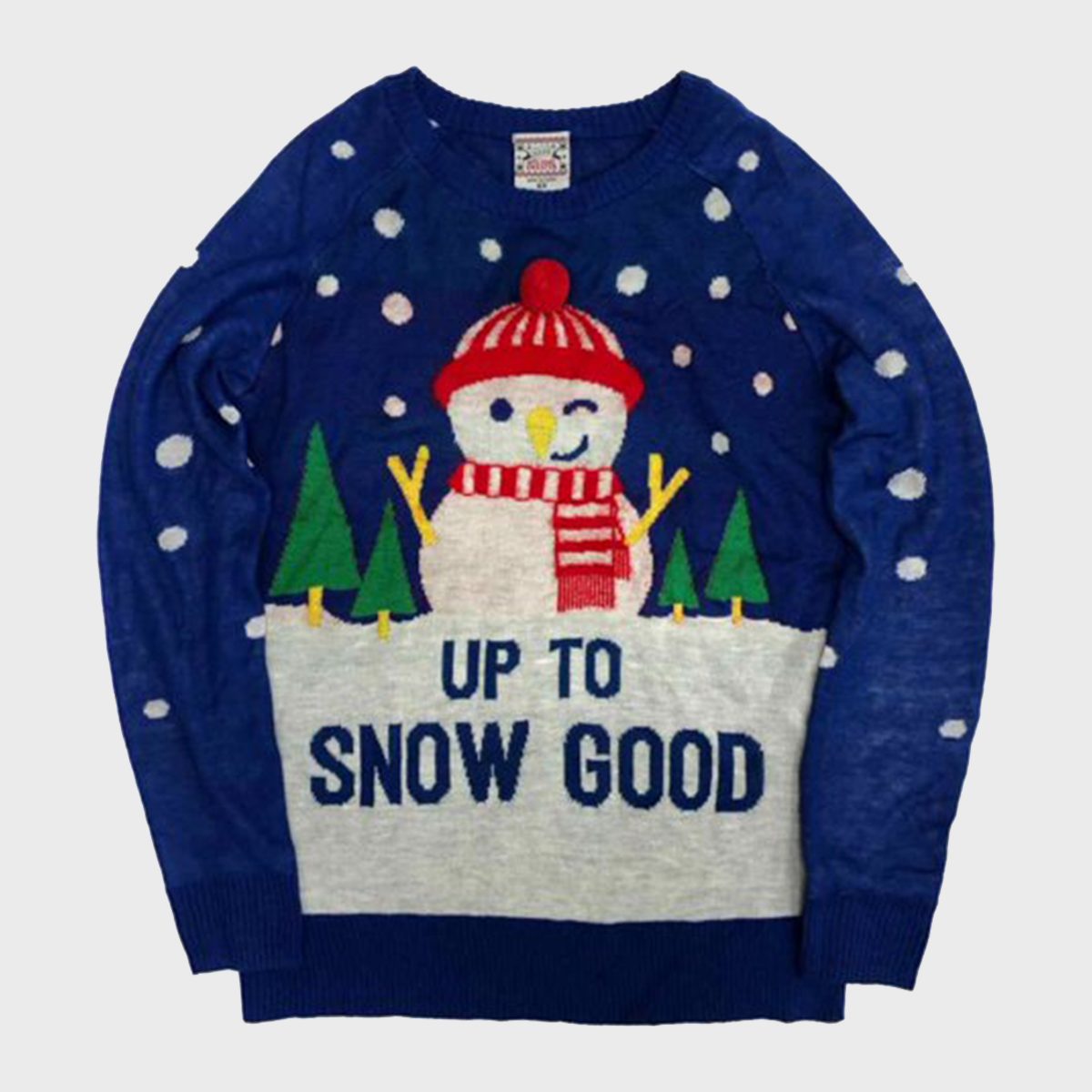 Well Worn Up To Snow Good Snowman Christmas Holiday Sweater