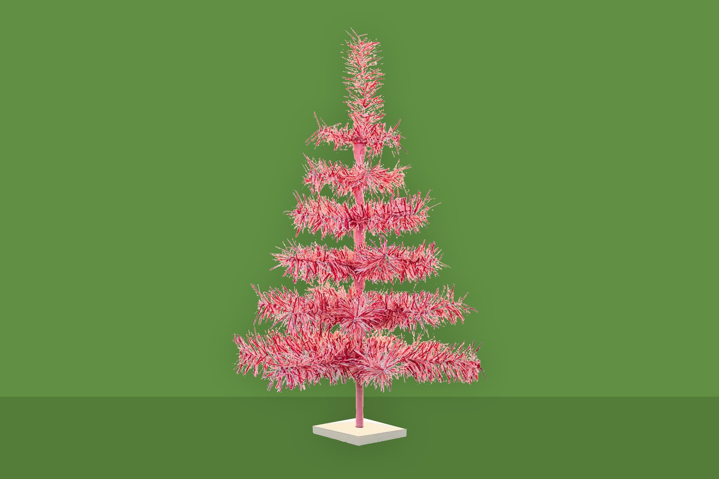 Pink and white christmas tree