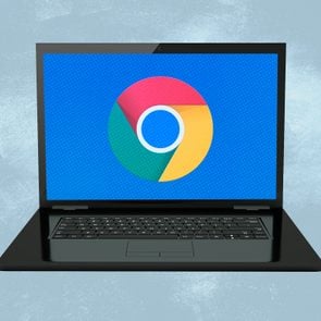 Laptop showing Google Chrome logo