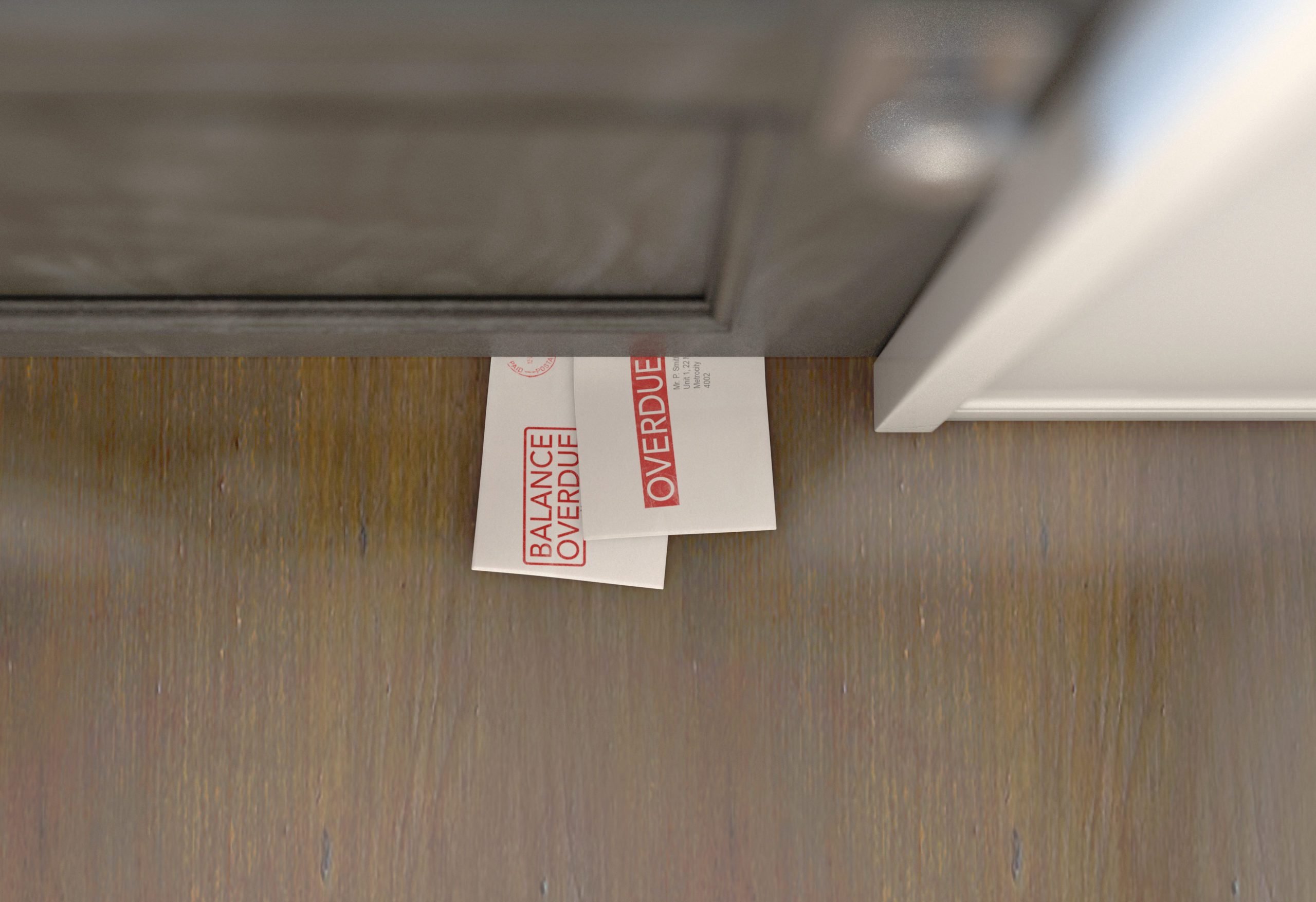 Debt Envelope Stack Under Door