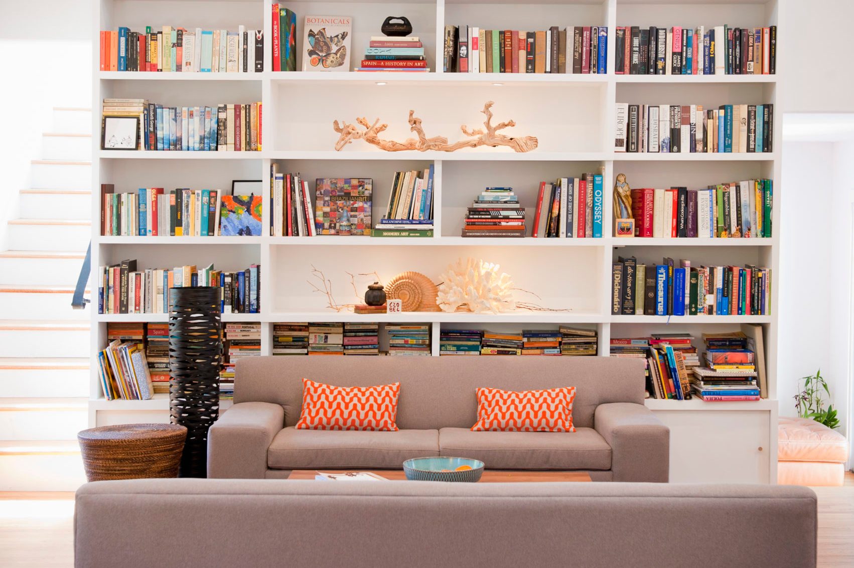 light-filled modernist style living room
