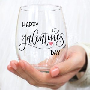 Funny Galentine's Day Card - Big Wine Glass Gal from