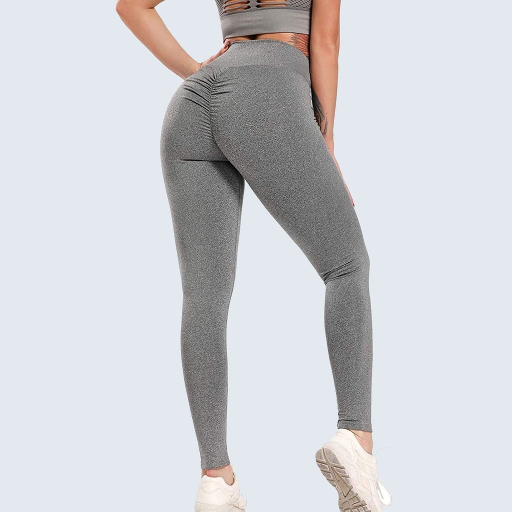 Ilfioreemio Women High Waist Workout Gym Smile Contour Seamless Leggings  Yoga Pants Tights 