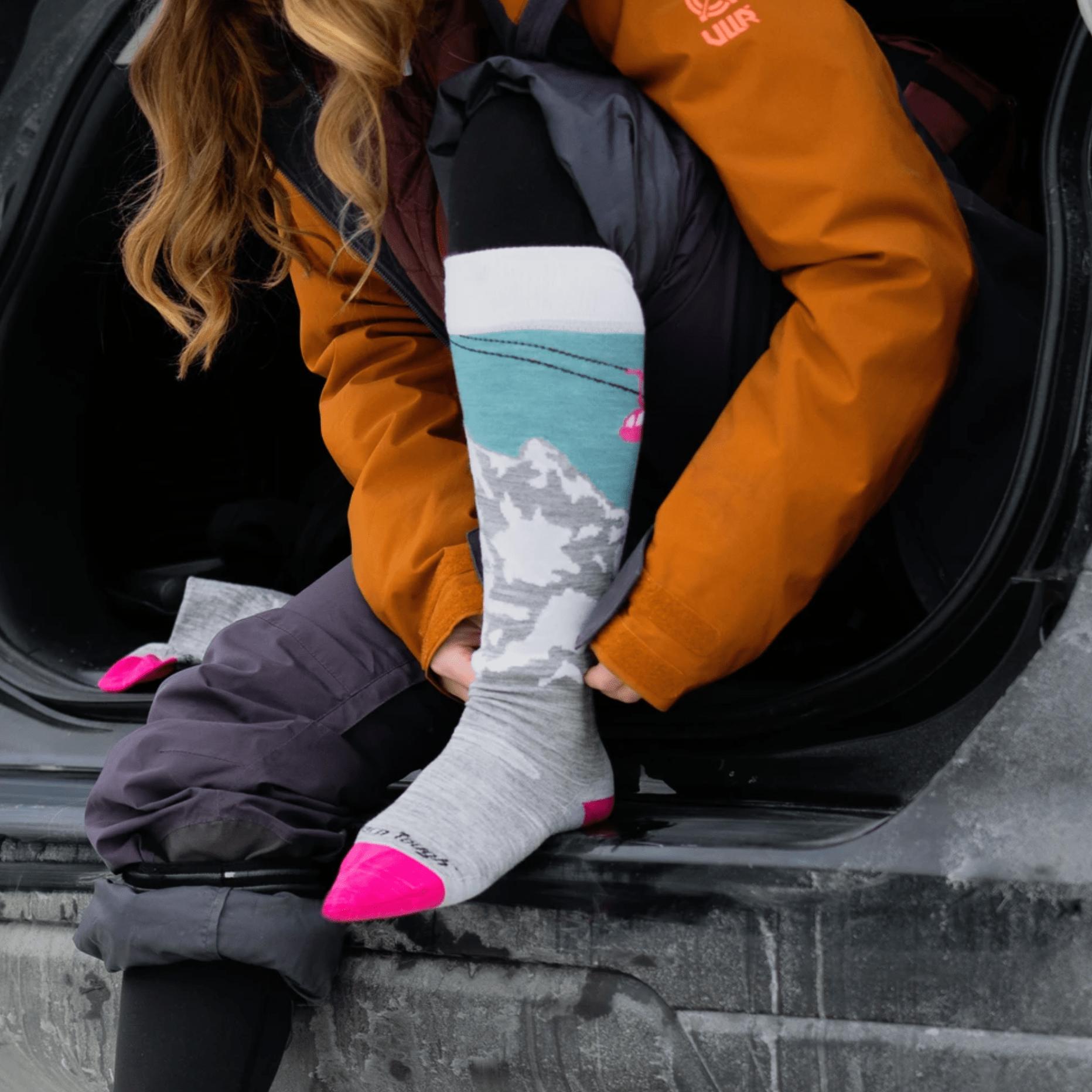 Washi × Merino Wool Middle Socks – Snow Peak